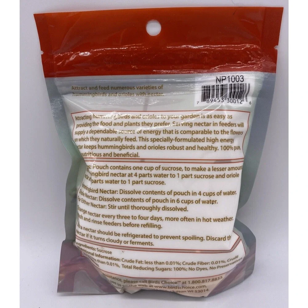Birds Choice 8oz MIX Hummingbird & Oriole Nectar - Non-Toxic - MADE IN THE USA